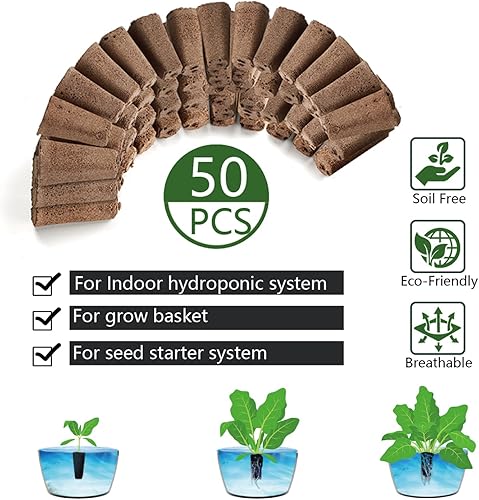 Miniatura 6 de Esponjas de cultivo de repuesto, esponjas hidropónicas equilibradas con pH compatibles con idoo, vainas de inicio de semillas para sistema de
