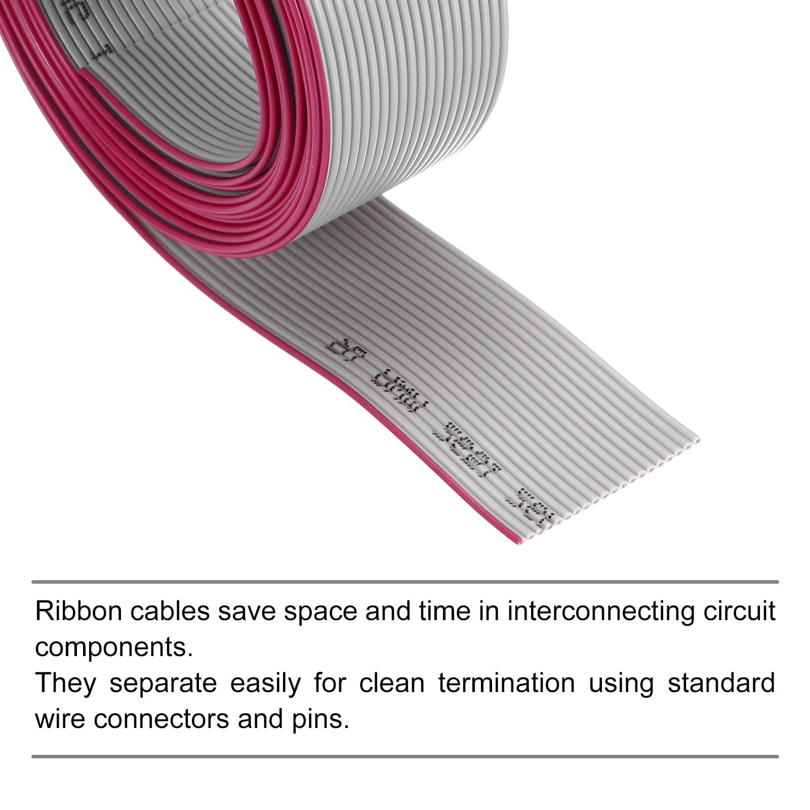 QUARKZMAN Cavo a Nastro Piatto IDC da 26AWG Lunghezza 2m/6.6ft Passo 1.27mm 20 Pin Grigio per Collegamento JTAG/ISP