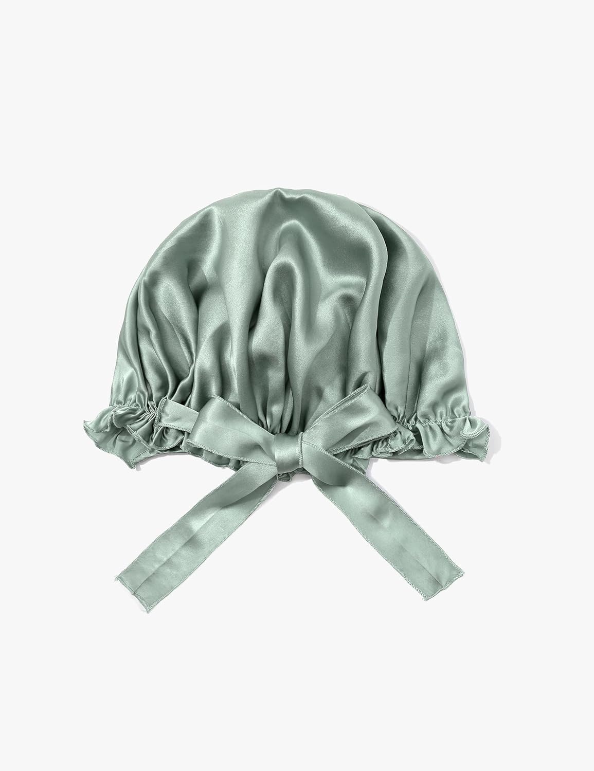 LilySilk Silk Bonnet for Sleeping Womens Sleep Cap 100% 19MM Mulberry Silk for Long Curly Hair Adjustable Stretchy Avocado Green - Image 3