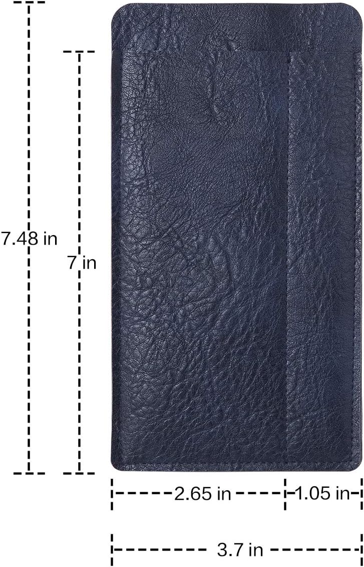 TRIUMPH VISION Double Eyeglasses Case Soft Sunglasses Pouch Glasses Sleeve | Hold 2 Pairs of Glasses and a Pen, Organizer and Storage in Purse and Pocket 3 Compartments Leather Soft Case Holder 2 Pack