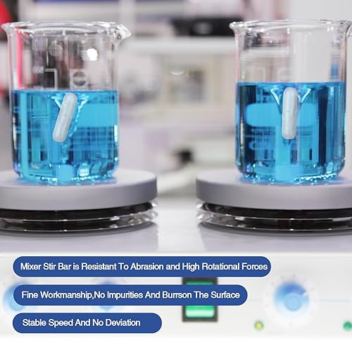 Miniatura 5 de Barra de agitación magnética, 8 unidades, 1.181 in de PTFE recubiertas de laboratorio para placa de agitación industrialagrícola, resistente a altas