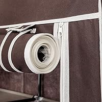 Vista 143 de 67" Portable Wardrobe Closet, Wardrobe Closet for Hanging Clothes with 2 Hanging Rods, 12 Clothes Storage Organizer Shelves, Non-Woven Fabric Grey