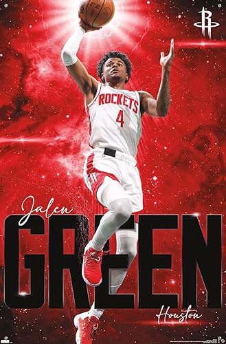 Miniatura 4 de Trends International NBA Houston Rockets - Póster de pared Jalen Green 23, 22.37 x 34.00 pulgadas, paquete de póster y alfiler