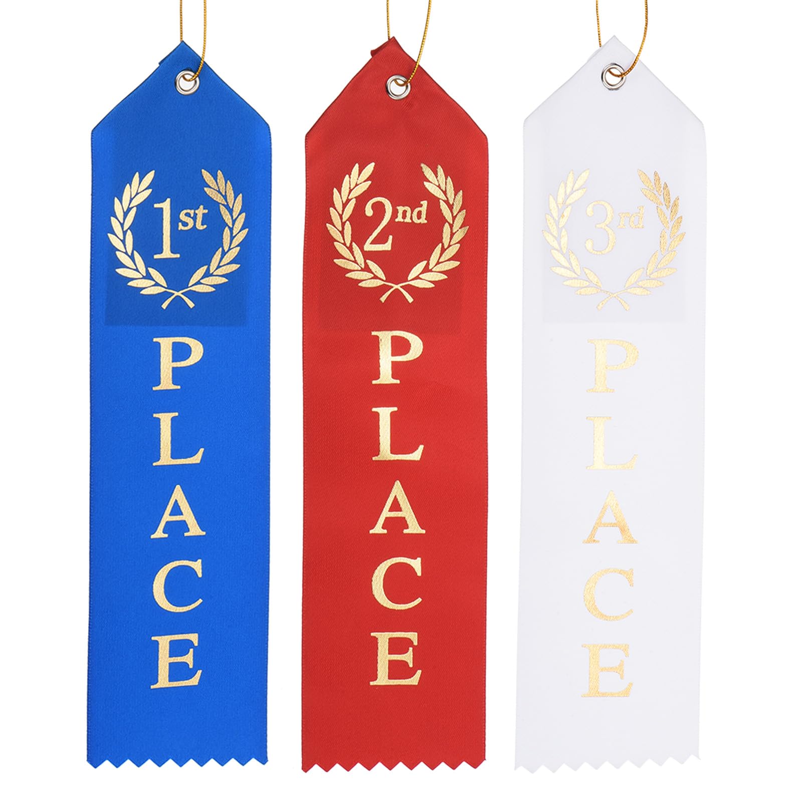 PATIKIL Nastri Premio, 36 Pz 1° 2° 3° Posto Medaglia Nastro con Carta Evento & Corda per Eventi Sportivi Competizioni Sfide Ornamenti Premio, Blu/Rosso/Bianco