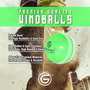 Premium Windball Soft Cricket Ball | Durable & Safe, Colour Seam, True Bounce & Swing | Wind Ball for Outdoor & Indoor Practice, Coaching, Garden & Beach Games