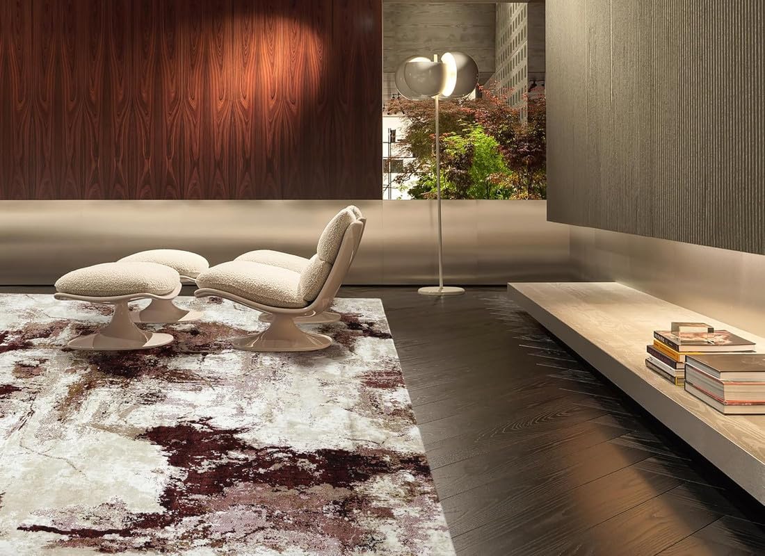 Premium Soft Textured 100% Soft Silk MATARIAL Non Slip Washable Carpet for Home Decor Aesthetic Rugs with 10 MM Pile Thikness for Your Living Room and Home Size 5X7-image-43