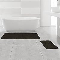 Vista 319 de Yeaban Juego de alfombras de baño verde manzana 2 piezas (20" x 32" y 17" x 24"), tapetes de baño de felpilla gruesa Alfombras de baño absorbentes