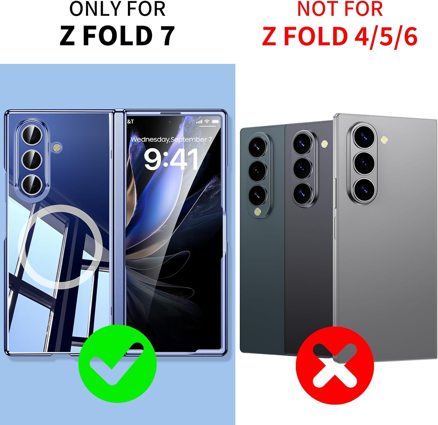 Magnetic for Samsung Galaxy Z Fold 7 Case Clear [Hinge Protection] Built-in [Privacy Screen Protector] [Fit for MagSafe] Camera Protection Slim Zfold 7 Case Blue
