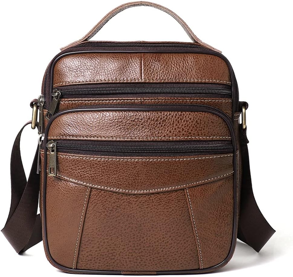 Men's Shoulder Bag Leather Bag Fashion Messenger Bags Flap Zipper Male Solid Crossbody Handbags
