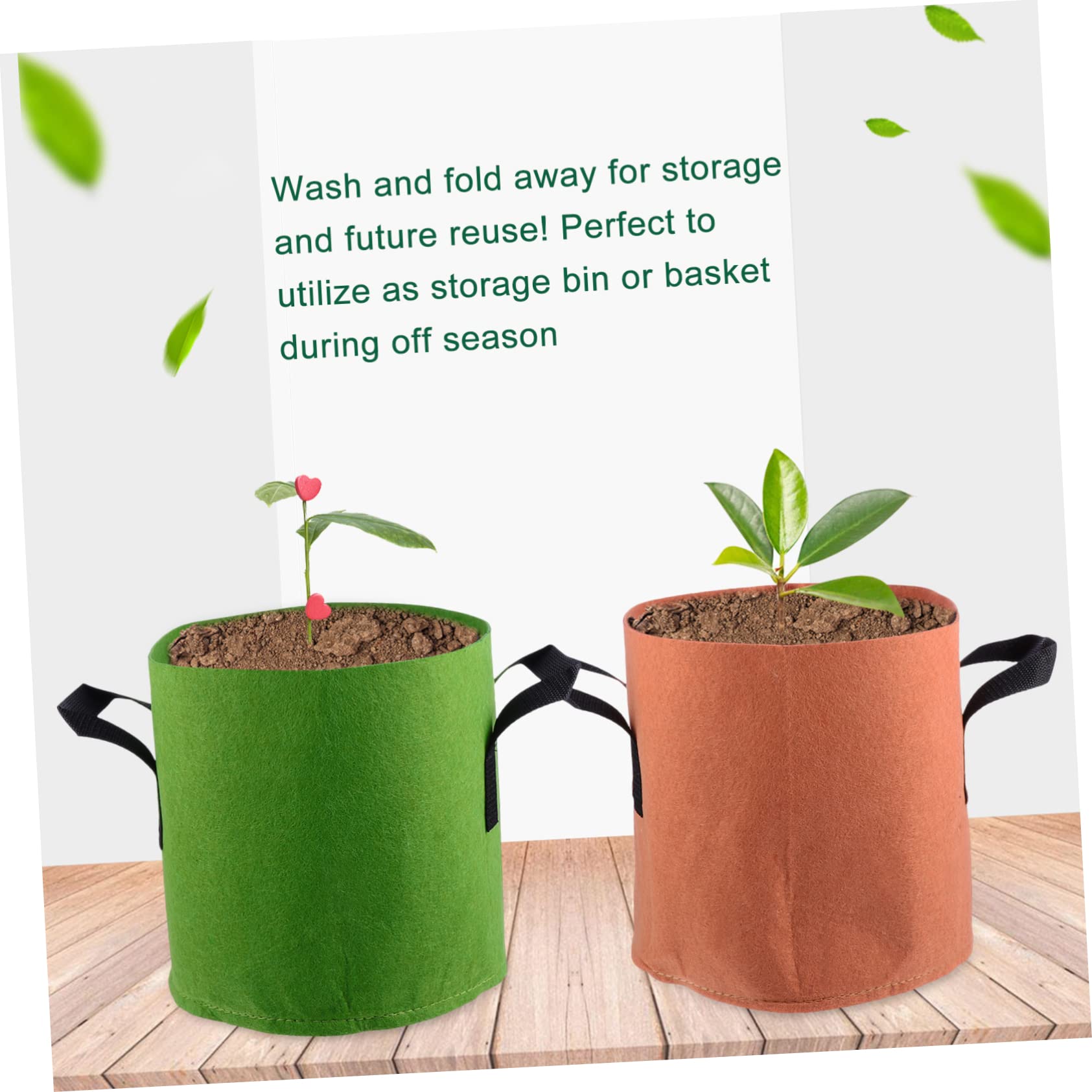 8 Stück 3 Farbige Pflanztaschen Pflanzenaufzucht aufbwahrungs-Box Flowerpot pflanzensack Gemüseanbaubeutel grüner Pflanzentopf Pflanzenwachstumsbeutel Pflanzbeutel für Gemüse Vlies