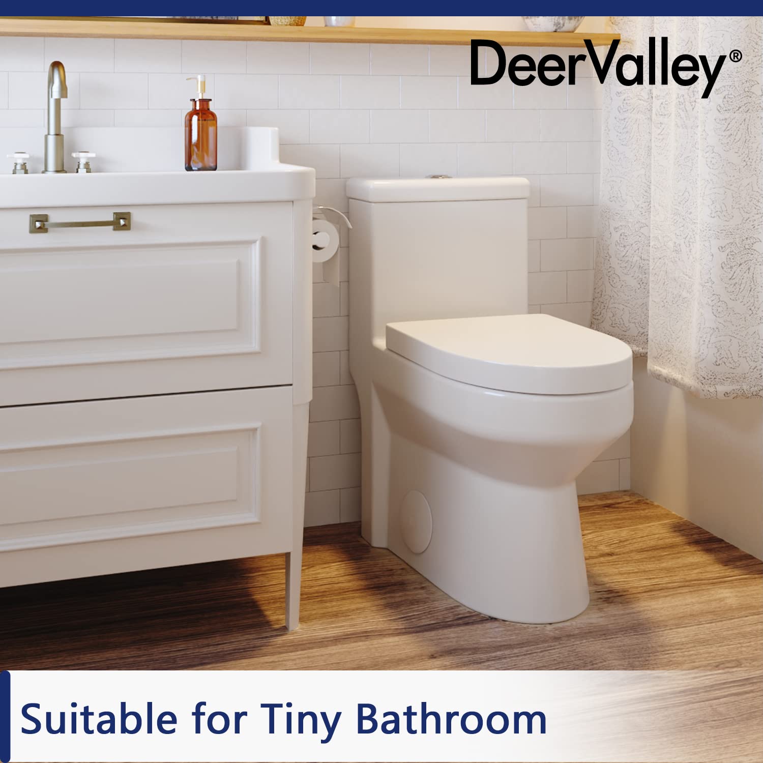 DeerValley Compact One-Piece Toilet with Soft-Close Seat