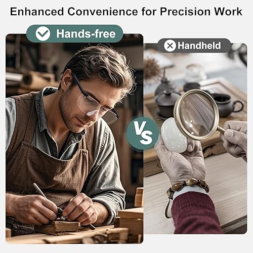 Miniatura 25 de OKH Lupas con luz, 200% de lupa iluminadas, luces LED recargables, manos libres para pasatiempos, lectura, trabajo cercano Cristal