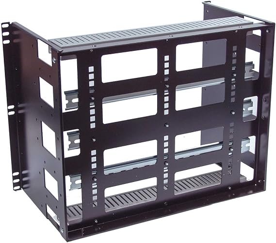 RCB1132BK15 8U Rackmount Din Rail Panel for Industrial EIA310 19 inch Relay Rack and 4 Post Server Rack