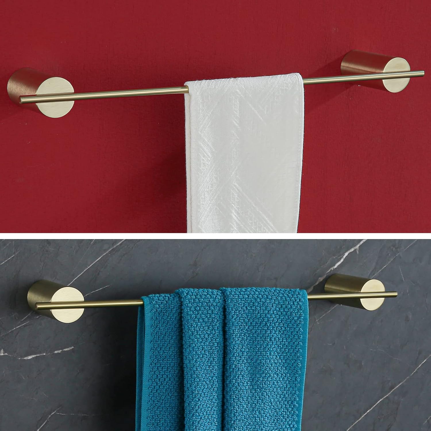 RANDOM Brushed Gold Towel Bar Rack Holder Rod 18 inch Hand Towel Holder for Bathroom Kitchen Hardware Accessories Wall Mount 96068-2-18BG