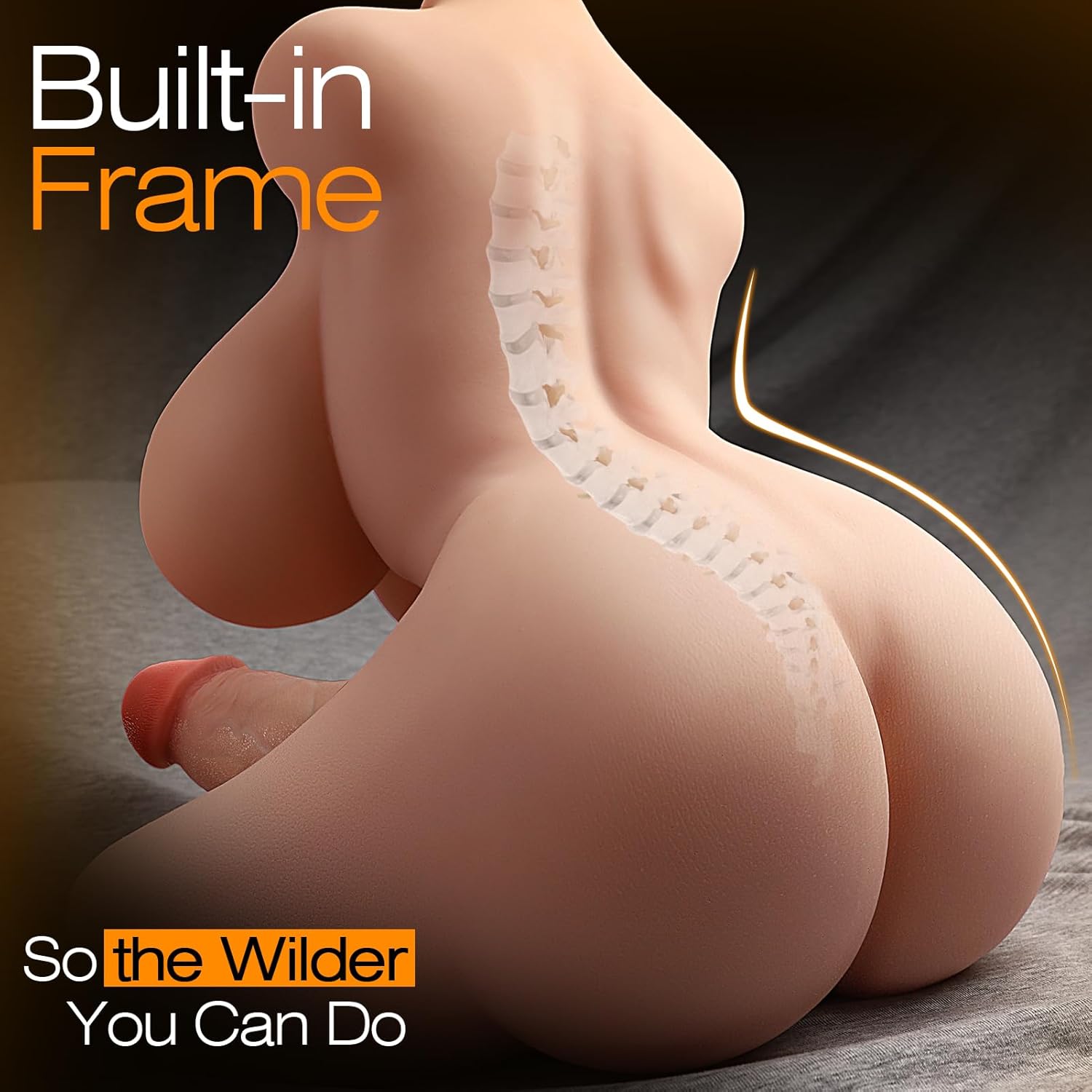 BIG SHOCKED Shemale Sex Doll with 360° Flexible Torso Dildo and Big Soft Boobs & Ass, Trans Sex Dolls Have 2 Channel Vaginal & Anal, Gay Shemale Sex Toys for Women Male, Masturbator Male Sex Doll