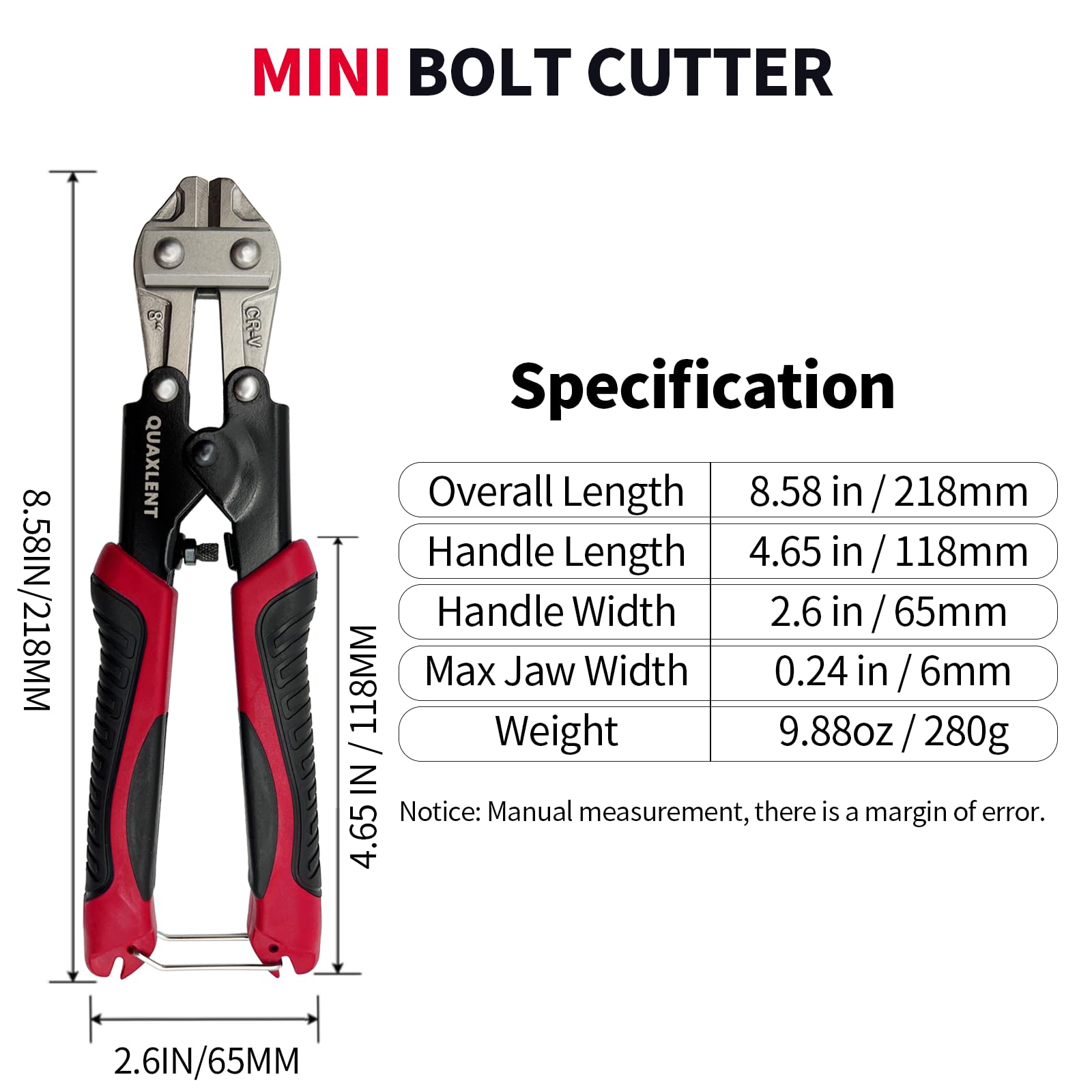 Mini Bolt Cutters - 8 Inch CR-V Blade -2