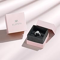 Vista 6 de Elspeth Anillo de compromiso de plata de ley 925 para mujer, peraredondoovaladocojíncorte princesa, circonita cúbica, talla 4-10