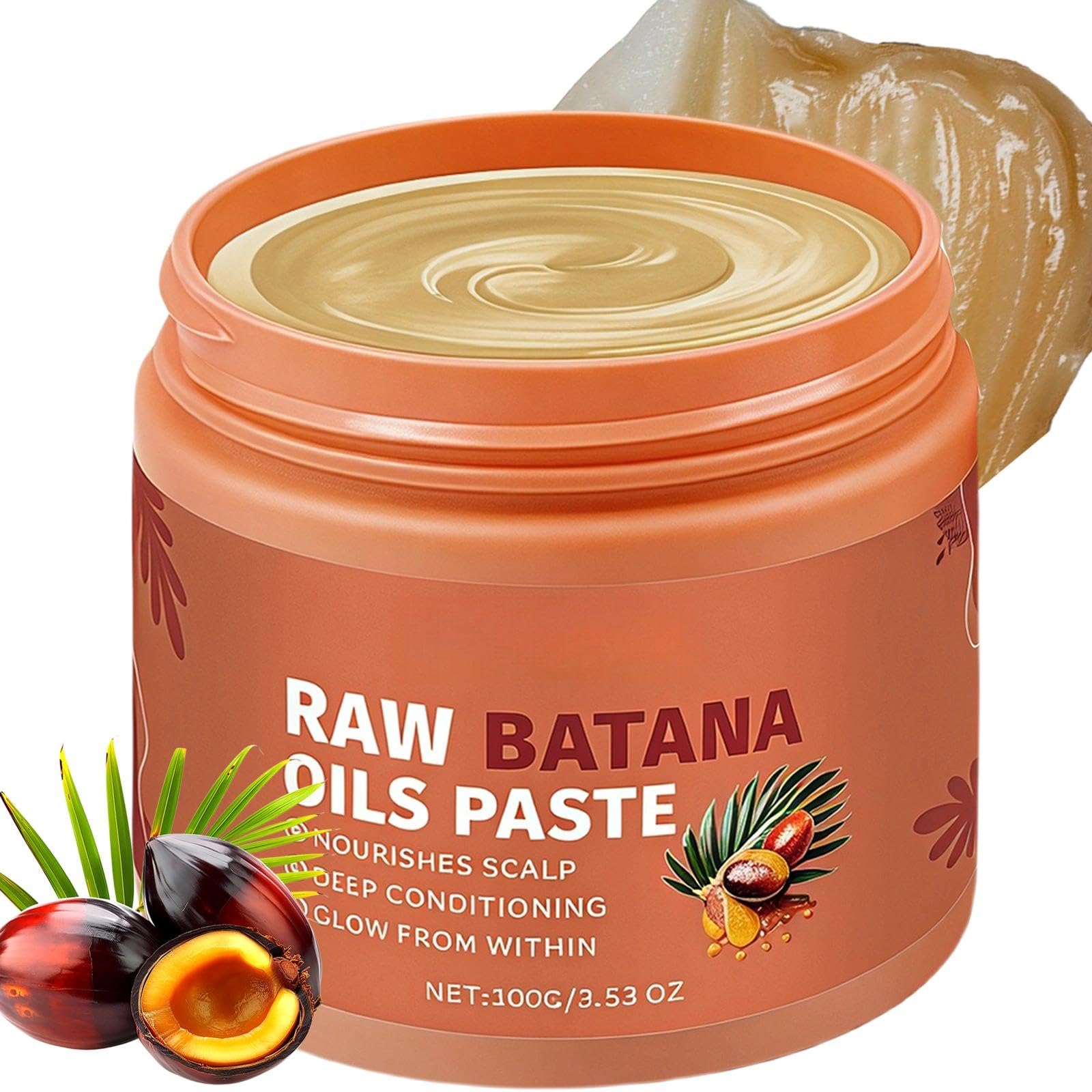 Raw Batana Oil Paste, Raw Batana Oil for Hair Condition & Shine, Nourishing Hair Strengthener Paste for Women & Men Anti Loss