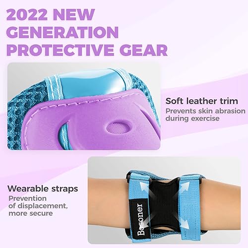 Miniatura 5 de BOSONER Knee Pads for Kids Roller-Skating: Adjustable Protective Gear Set Knee Elbow Pads Wrist Guards for Bike Cycling Skateboarding Scooter Gifts