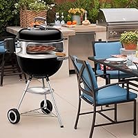 Vista 6 de only fire - Kit combinado de asador y pizza multiusos de acero inoxidable para Weber de 18 pulgadas y otras parrillas similares tipo kettle