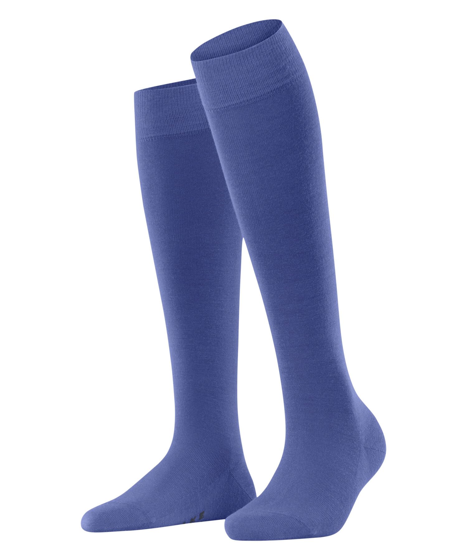 FALKE Women's Softmerino W Kh Wool Cotton Long Plain 1 Pair Knee-High Socks, Blue Water 6550, 2.5-3.5