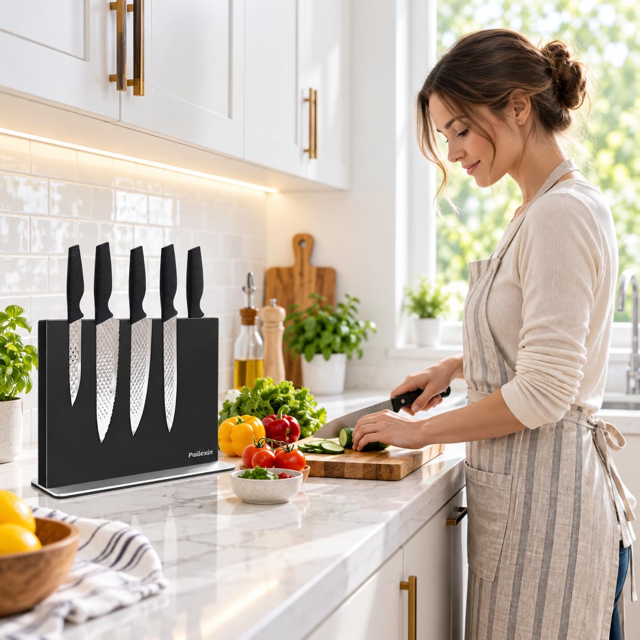 Magnetic Knife Block - Stainless Steel Organizer -9