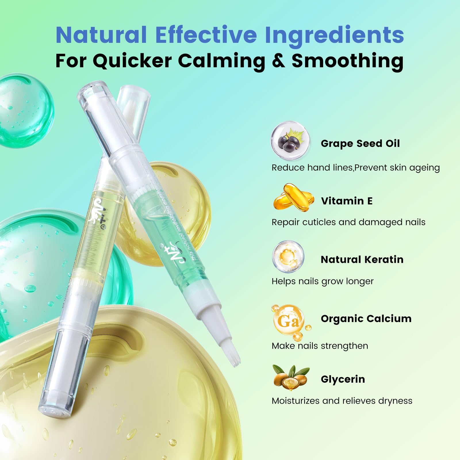 Penne per Olio Cuticole Unghie: 18 Pezzi Penna per Olio per Cuticole Unghie - Protezione per La Pelle per la Riparazione di Unghie Screpolate e Secche