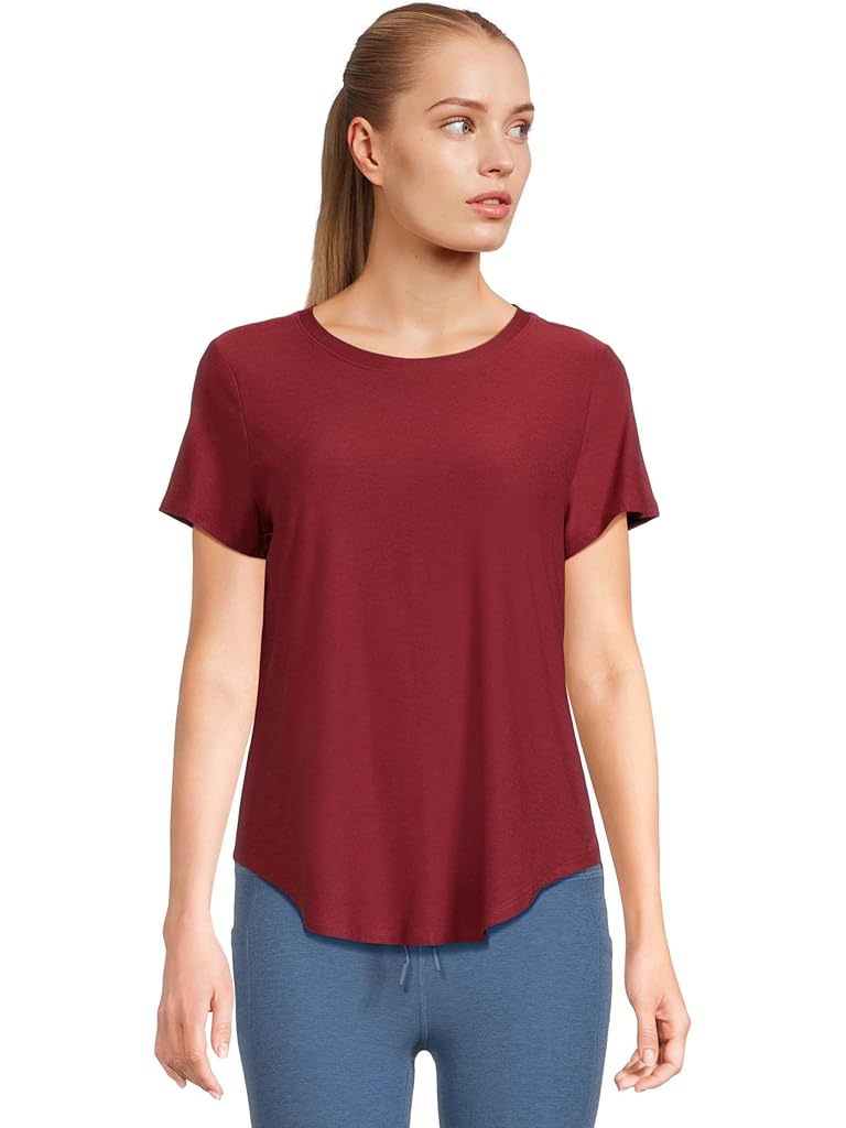 Red Beyond Yoga Featherweight On The Down Low Tee