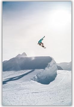 Summit Designs Snowboard Jump Wall Art Print - Mountain Snow Action Photography - 11x14 Unframed Adventure Sports Poster for Home Office Decor Winter Sports Snowboarding Gift