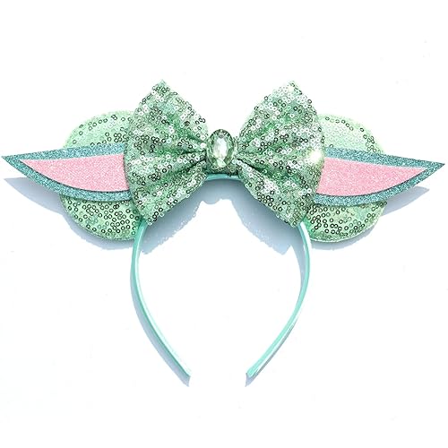 Orejas de ratón, orejas verdes para niño, diadema de orejas de ratón para accesorios de fotos infantiles, lindas orejas de ratón de Halloween para