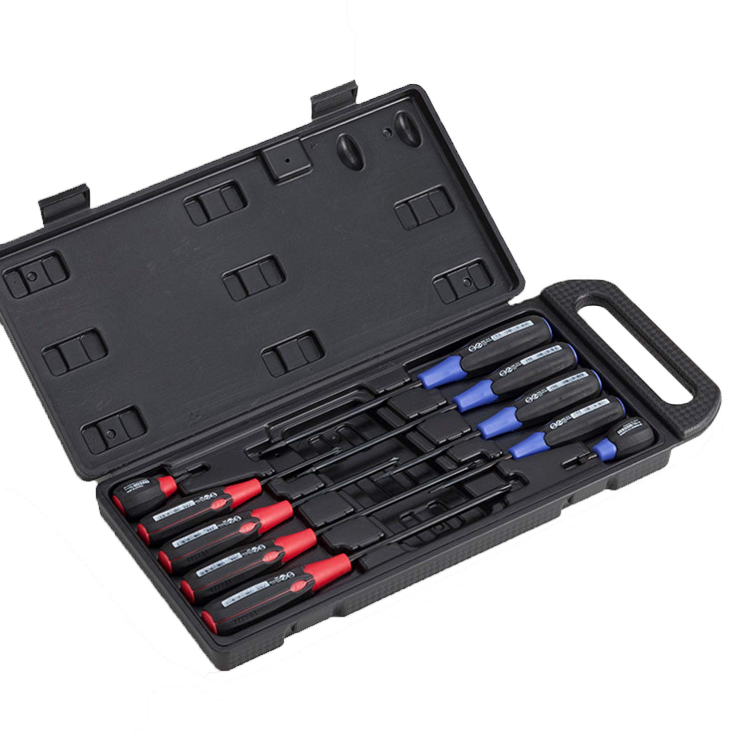 VESSEL - Juego de 10 destornilladores "Supercushion" (cabeza plana y cruciforme compatibles Jis/Iso/Din/Asme)