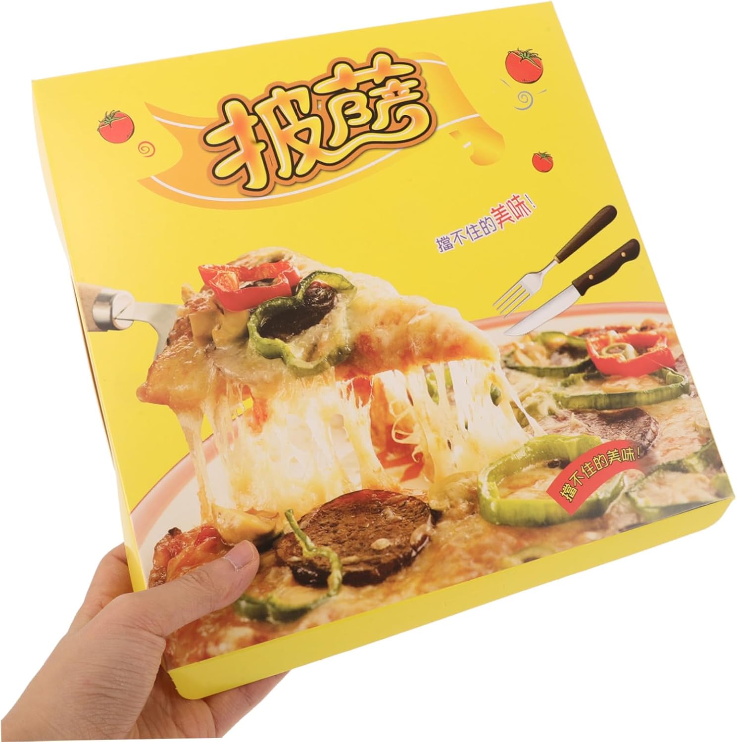Veemoon 40pcs Small Kraft Corrugated Pizza Boxes Takeout Food Storage Containers for Pizza Party Favors and Packaging