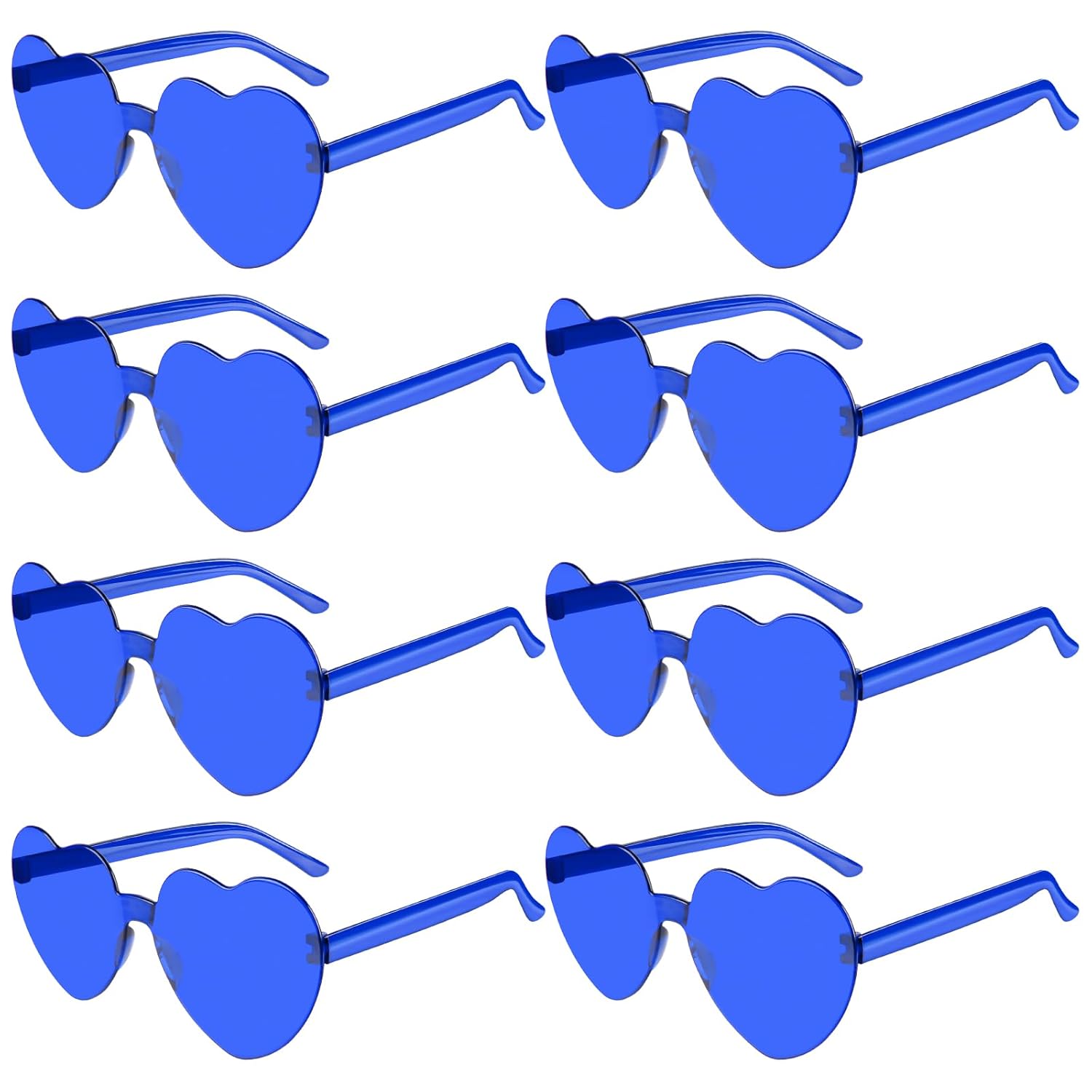 PLULON Heart Sunglasses for Women 5 12 25 Pcs Heart Glasses Valentine Day Rimless Shaped Candy Color Fun