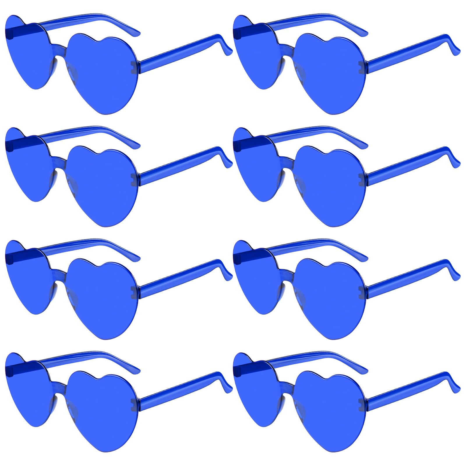 PLULON Heart Sunglasses for Women 5/12/25 Pcs, Heart Glasses Valentine Day Rimless Shaped Candy Color Fun Glasses Party Favor