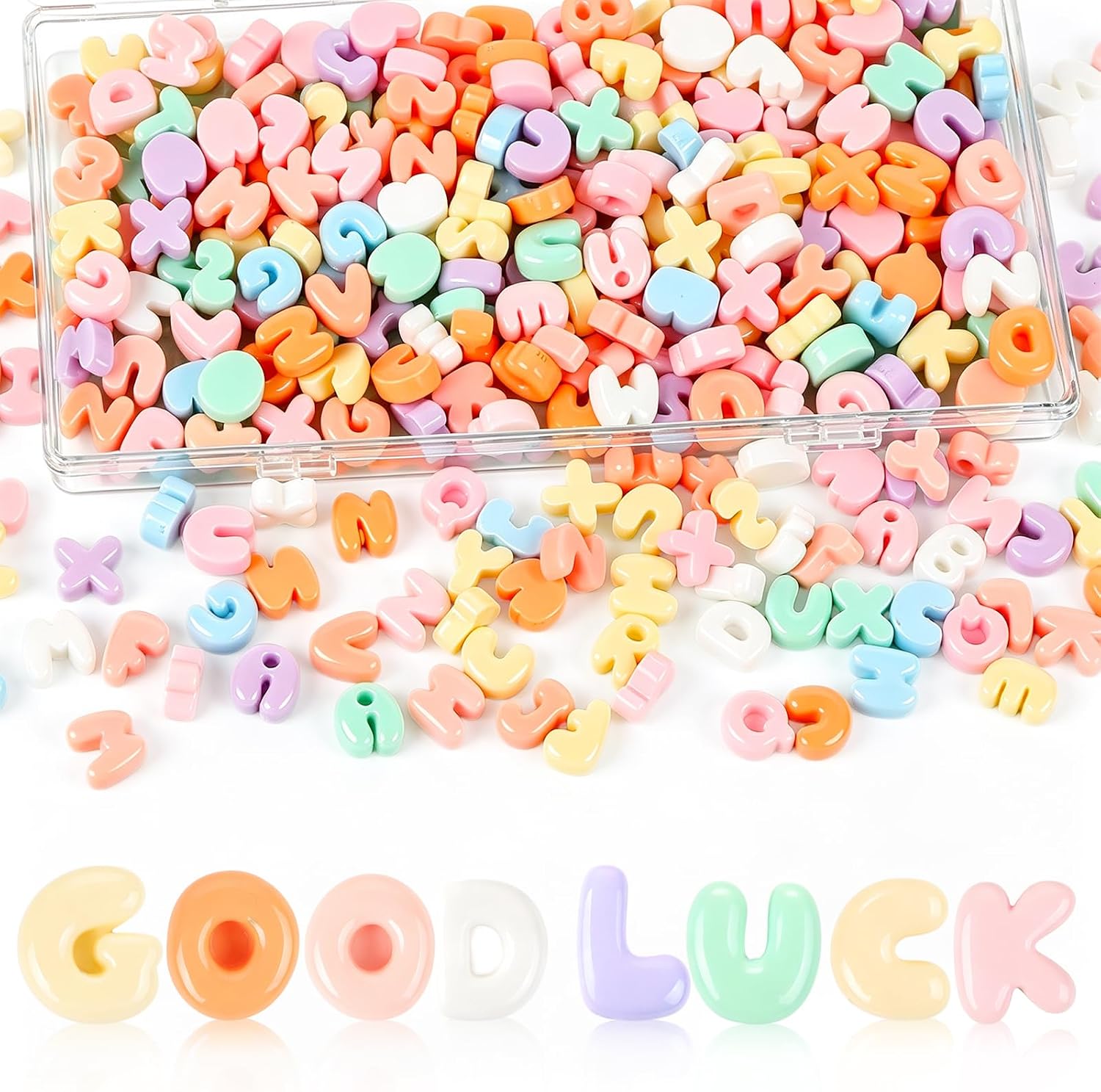 100Pcs Letter Beads Resin Alphabet Bead Decoration for DIY Jewelry Making