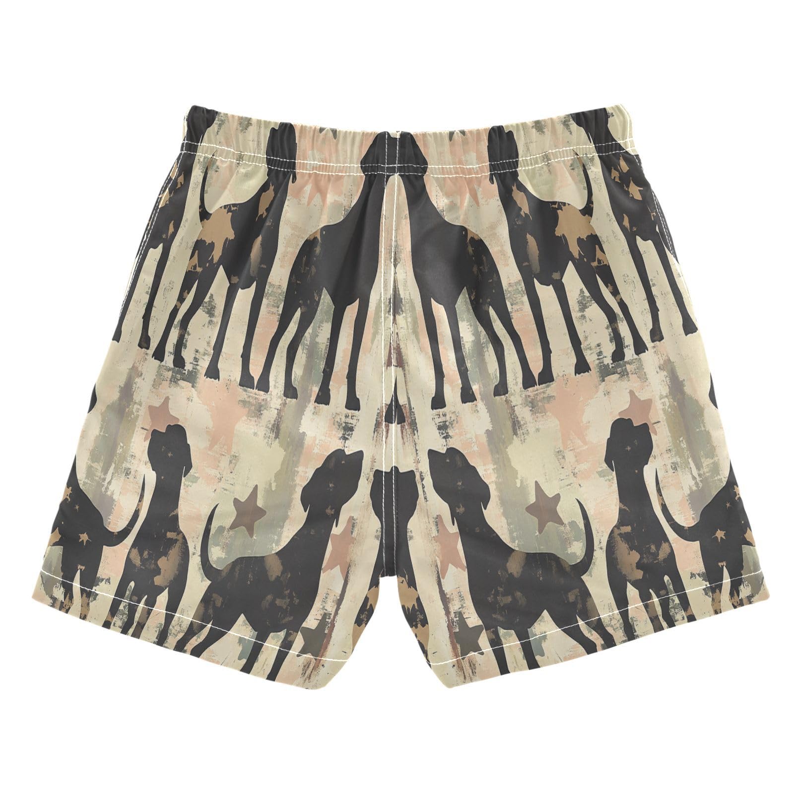 Jucciaco Boys Beach Board Shorts Dog Camo Animal Grunge Quick Dry Swim Trunk Swimwear for Kids