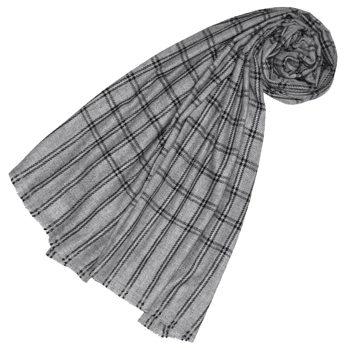 Lorenzo Cana Sciarpa da uomo 100% cashmere soffice leggero sciarpa cashmere tessuto cashmere pashmina fibra naturale grigio nero nero 7870111