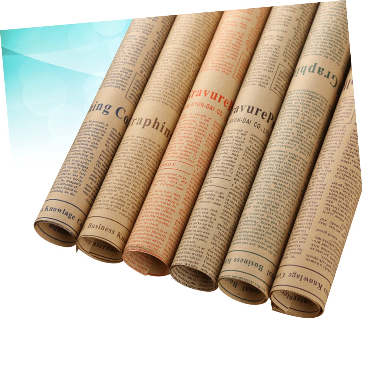STOBOK 50blätter Kraftpapier Geschenkpapier Vintage Papierverpackungen für Blumensträuße und Andere Anlässe Zeitungspapier Retro Stil Bastelprojekte Zufälliger Stil