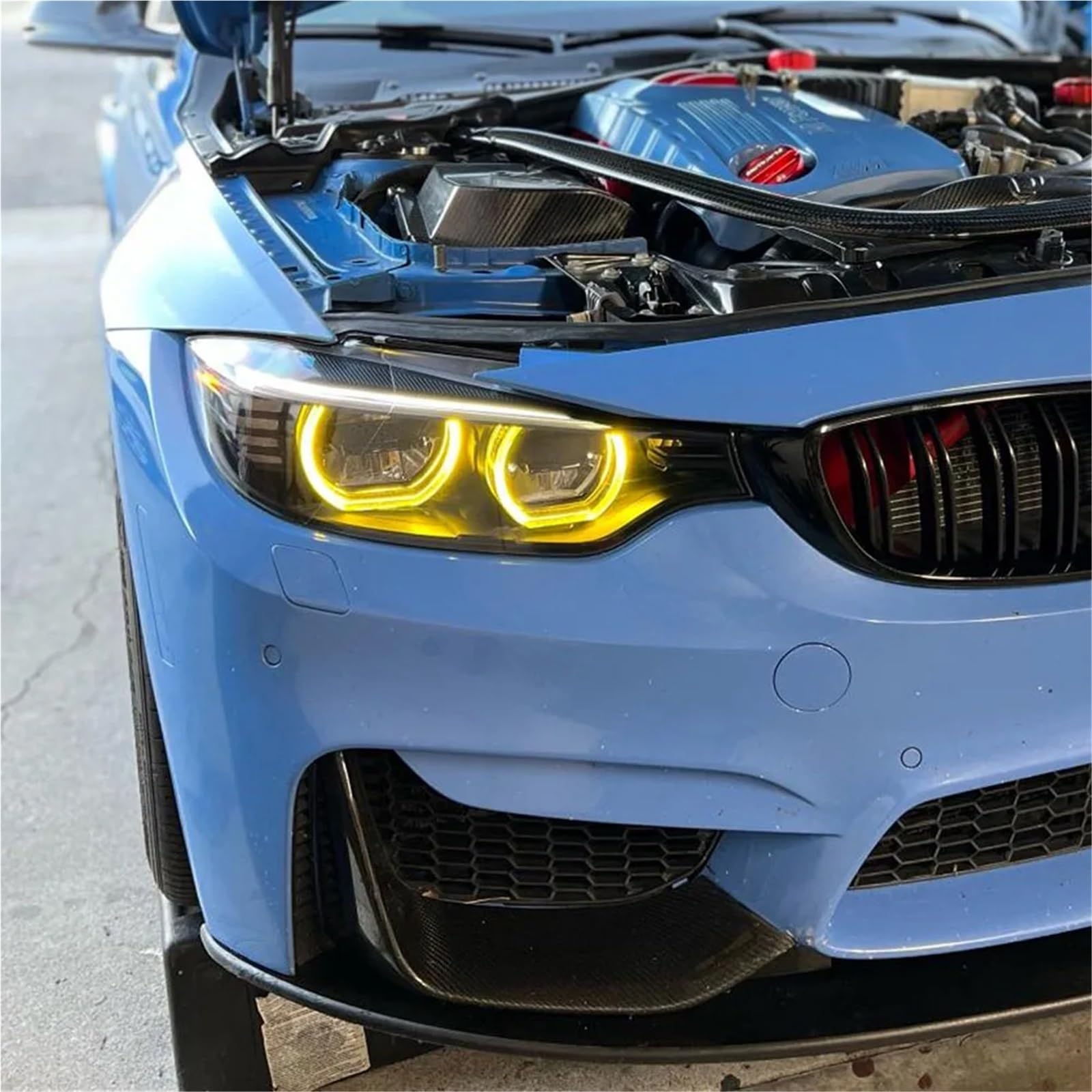 Zestaw reflektorów Cytrynowożółty chip pasuje do BMW F32 F33 F36 M3 M4 4 Series CSL Style DRL Złoty moduł LED F80 F82 F83 Reflektory