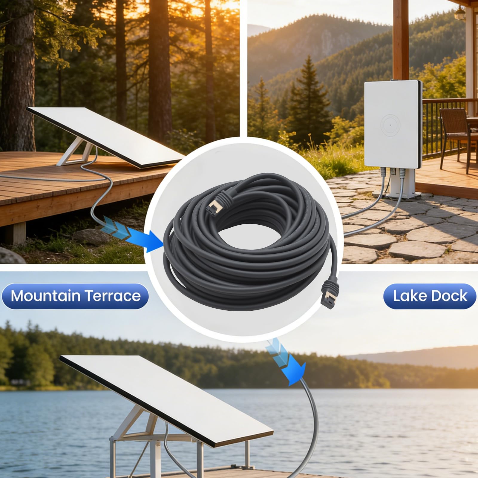 Starlink Gen 3 - Cable para exteriores, extensión Ethernet impermeable para satélite Mini/Rectangular V3, reemplazo de transmisión de datos de alta velocidad