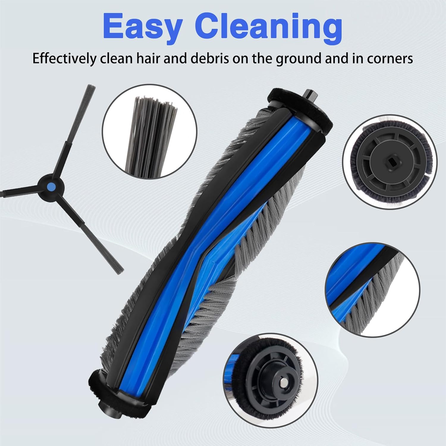 24PCS Accessories Parts for Ecovacs Deebot T50 Max Pro Omni Vacuum Cleaner, Replacement Kits 1 Main Roller Brush, 6 Mopping Pad, 4 HEPA Filters, 6 Dust Bag, 6 Side Brushes 1 Cleaning Brush