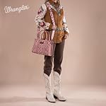 WRANGLER Cow Print Tote Bag for Women Western Top Handle Handbag with Guitar Strap