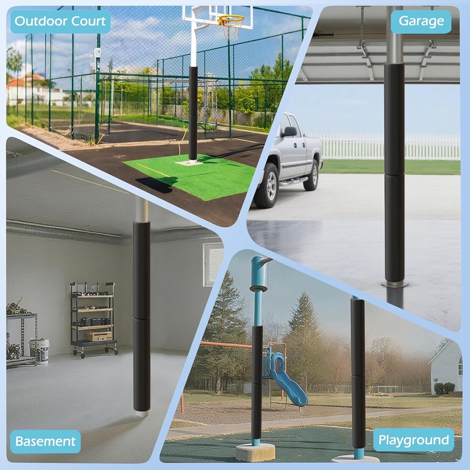 GTPBAO Height 5FT Gymnasium Post Padding, Perfect to Cover Basketball/Football/Volleyball Post, Round All Weather Pad