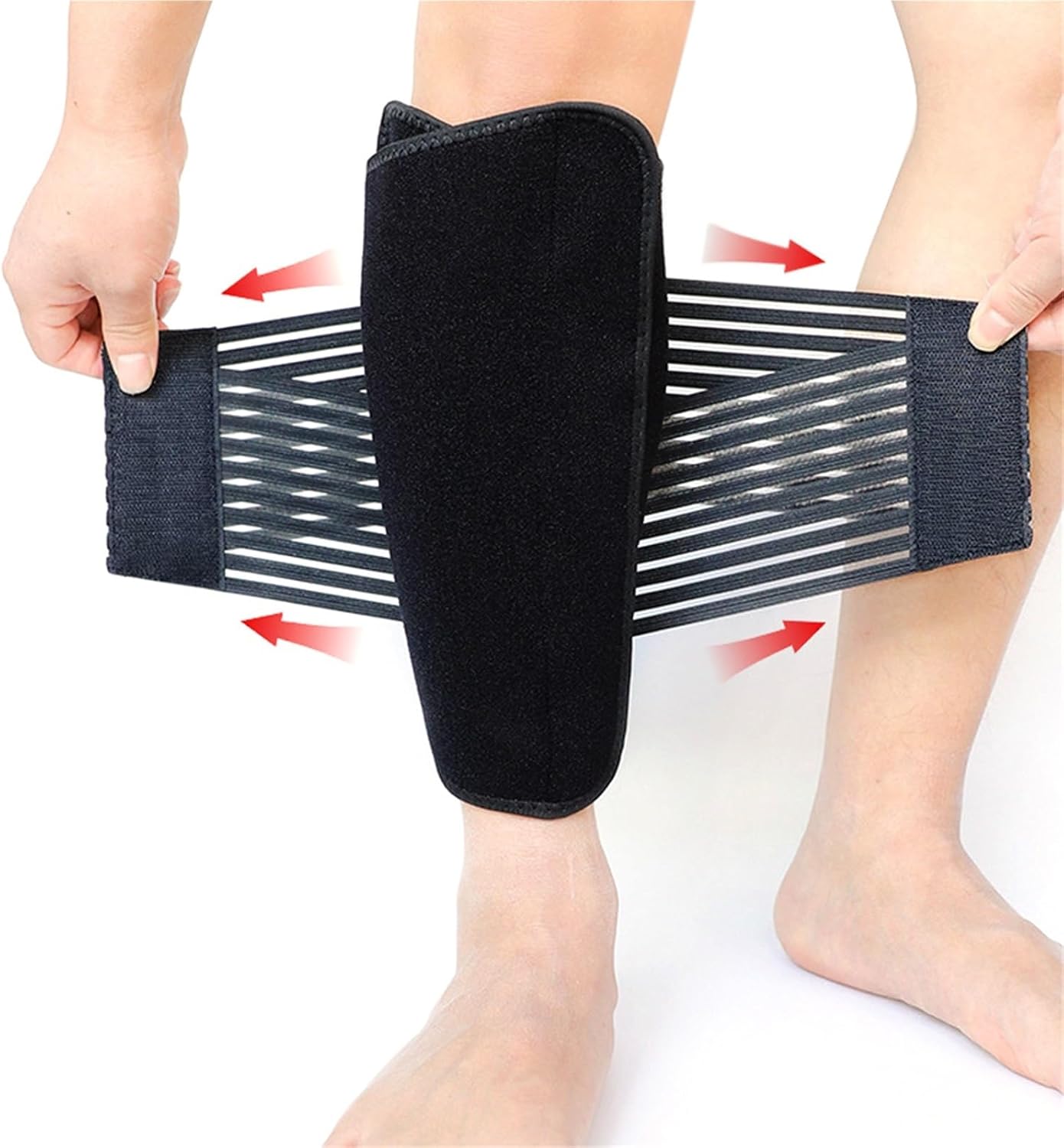 1pc Adjustable Calf Compression Brace for Men Women - Shin Splint Support Wrap with Stretch Strap for Muscle Swelling for Shin Splint Relief, Recovery, Running