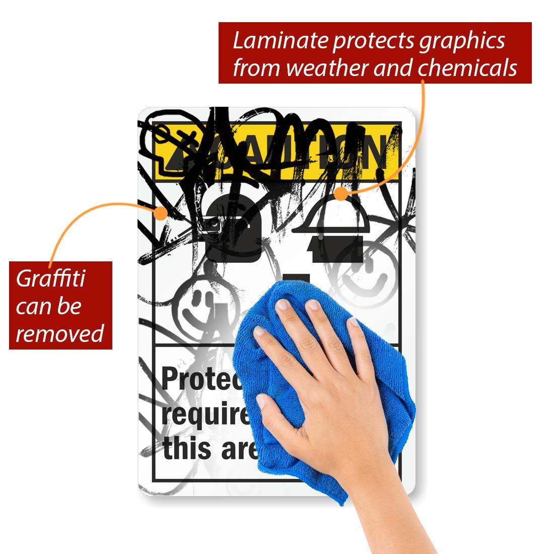 SmartSign "Caution: Protective Wear is Required In This Area" Label | 10" x 14" Laminated Vinyl