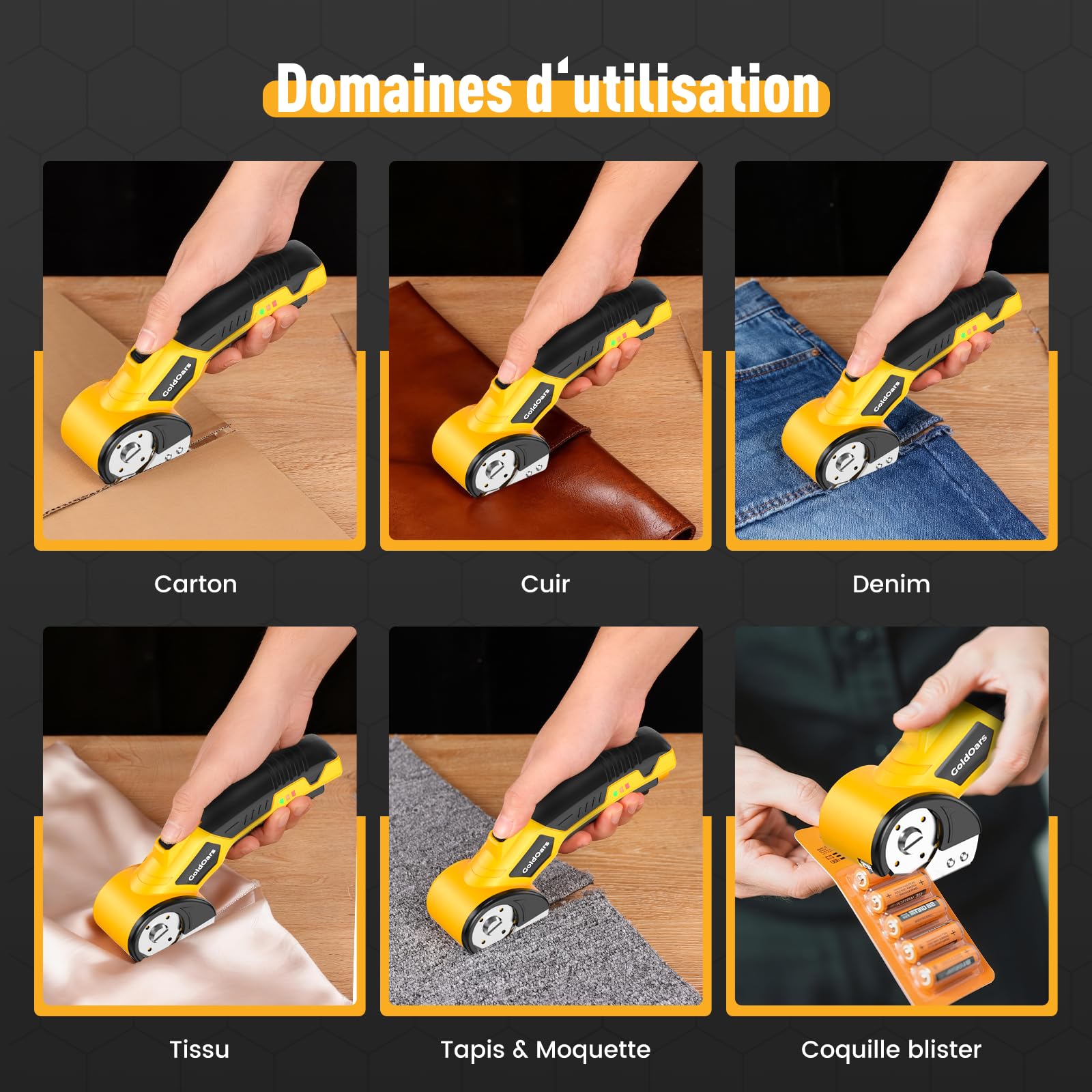 Cutter pour Carton, Cutter Électrique avec Batterie Rechargeable 4V 2000mAh, Épaisseur de Coupe de 6mm pour Carton, Boîtes et Loisirs Créatifs, Inclut une Lame Supplémentaire | 2000mAh, Épaisseur de Coupe 6mm, Pour Carton, Boîtes et Loisirs Créatifs, Incl