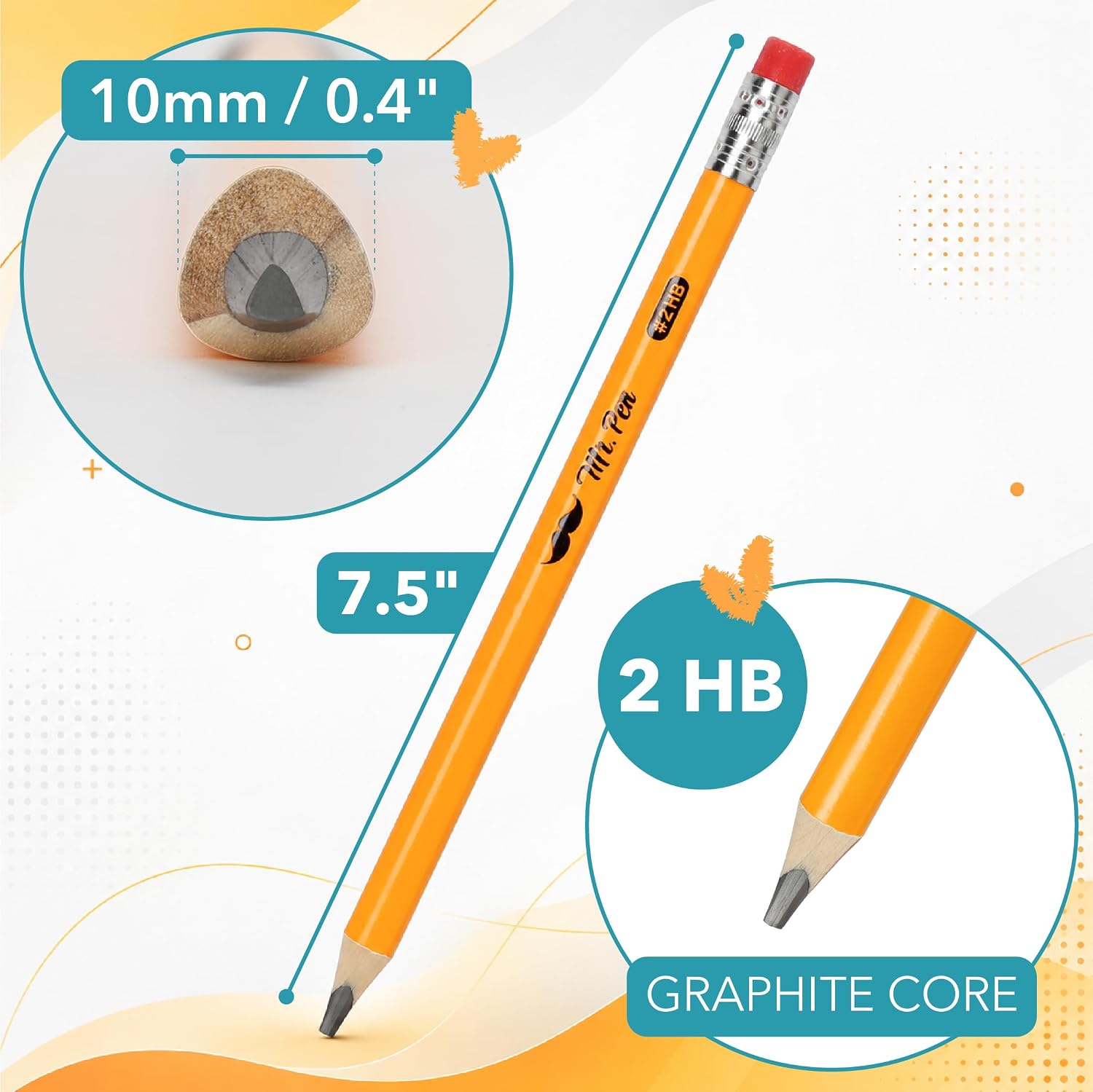 Mr. Pen- Jumbo Wood-Cased #2 HB Pencils, 14 Pack, Triangle image 3