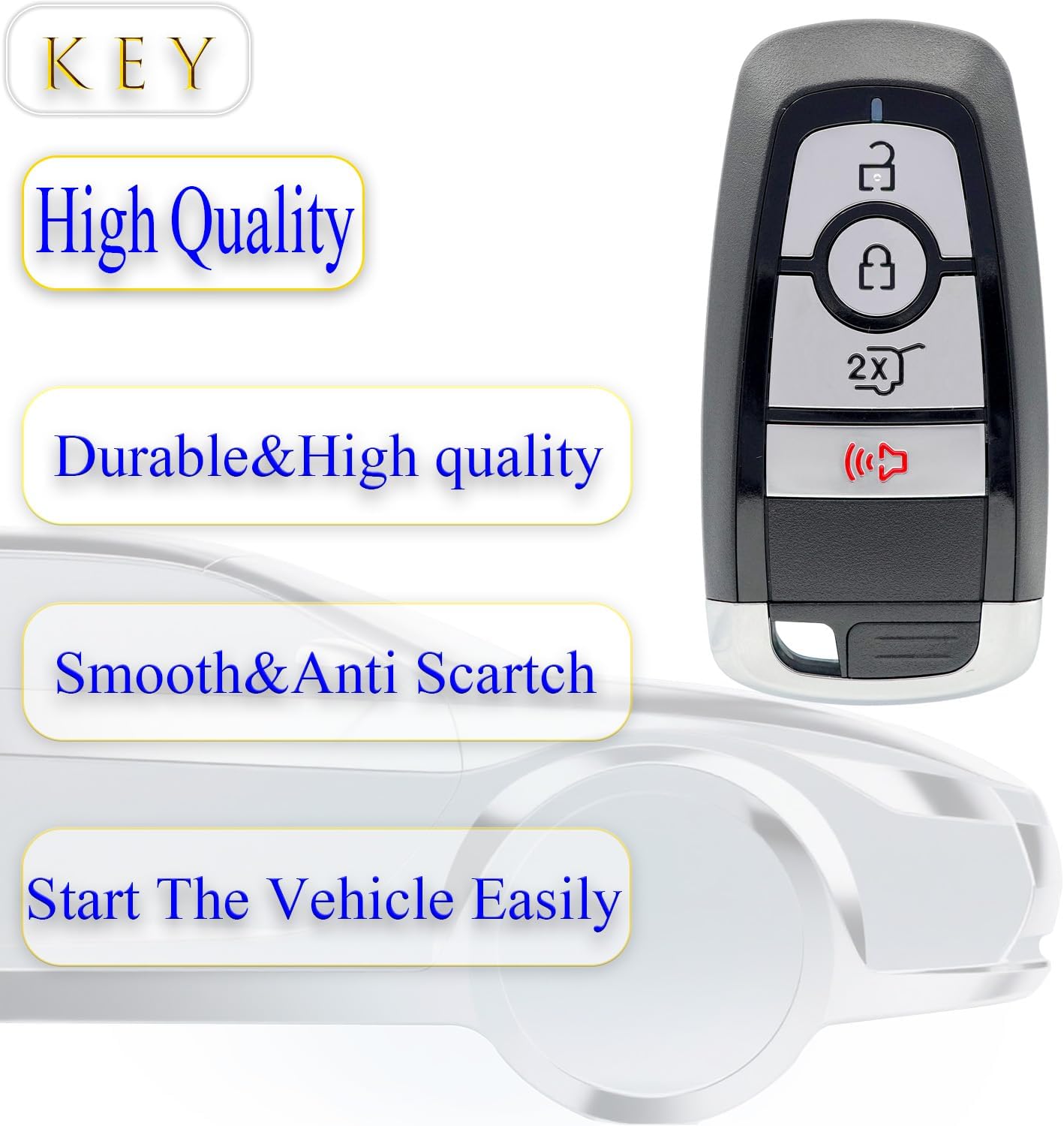 Key fob Replacement fits for Ford Mustang Mach-E Expedition Explorer Edge Bronco Escape Smart Car Keyless Entry M3N-A2C931423 164-R8197 164-R8310 315MHZ 49