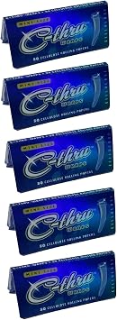 C-thru Clear Rolling Papers 1 1/4 Slim 78mm - 5 Pack - 250 Leaves total incl. Frugal Smoker Sticker