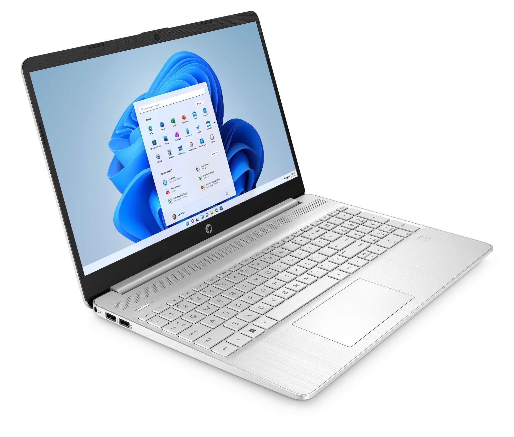 HP Laptop 15s-eq2018sl, Notebook, AMD Ryzen 7-5700U, RAM 16GB DDR4, SSD 512 GB, AMD Radeon Integrated, Display 15,6" FHD, Antiriflesso, Ultraslim, Wi-Fi, Lettore di Schede, Windows 11 Plus, Argento